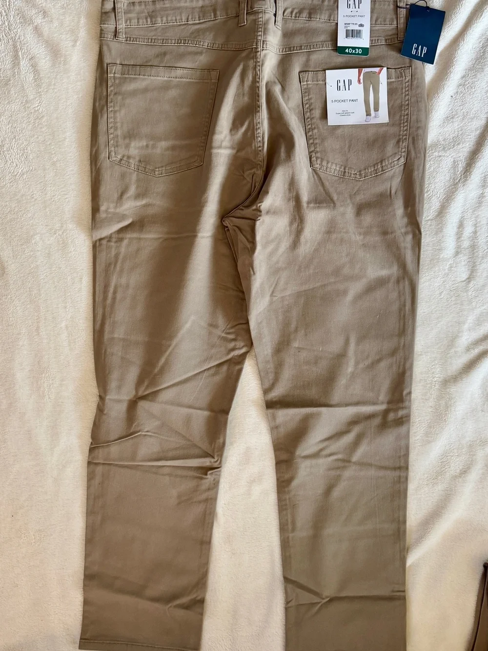 NEW Gap Men's 5 Pocket Pant Slim Fit Khaki Stretch Twill Size 40x30
